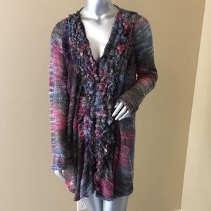 C. Oliver Ruffle Cardigan Sweater